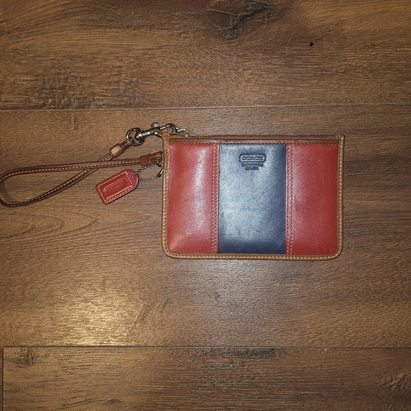 Coach Handbags - Vintage Coach Red and Blue Wristlet